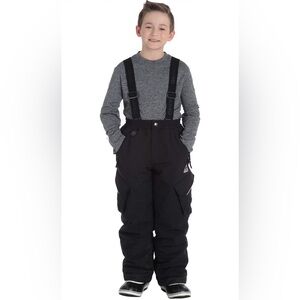 GERRY kids PERFORMANCE UNISEX SNOW BIB PANTS with SUSPENDERS BLACK Sz S 7/8